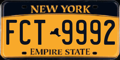 NY license plate FCT9992