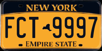 NY license plate FCT9997