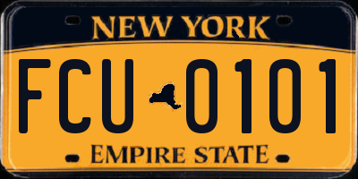 NY license plate FCU0101