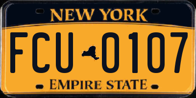 NY license plate FCU0107