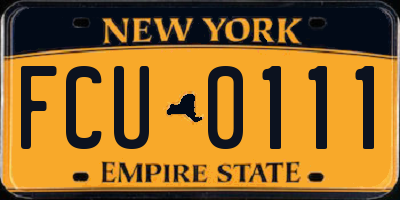 NY license plate FCU0111