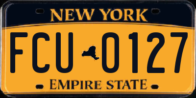 NY license plate FCU0127