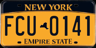 NY license plate FCU0141