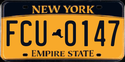 NY license plate FCU0147