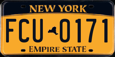 NY license plate FCU0171