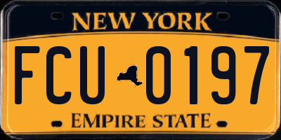 NY license plate FCU0197
