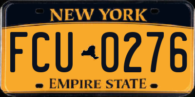NY license plate FCU0276