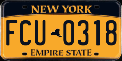 NY license plate FCU0318