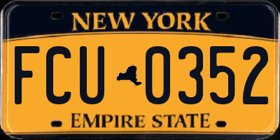 NY license plate FCU0352