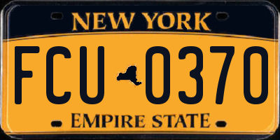 NY license plate FCU0370