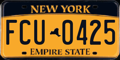 NY license plate FCU0425