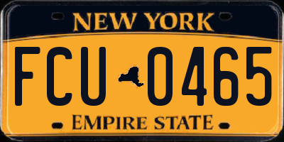 NY license plate FCU0465