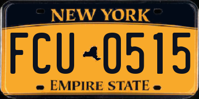 NY license plate FCU0515