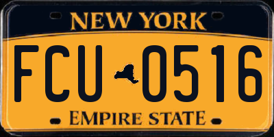 NY license plate FCU0516