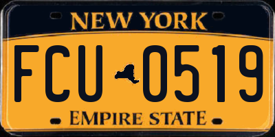 NY license plate FCU0519