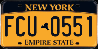 NY license plate FCU0551