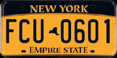 NY license plate FCU0601