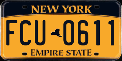 NY license plate FCU0611