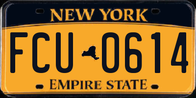 NY license plate FCU0614