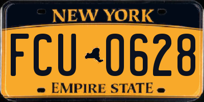 NY license plate FCU0628