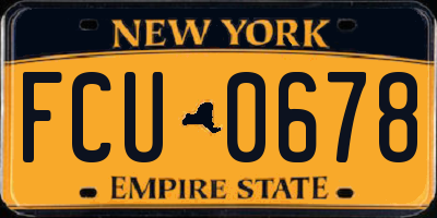 NY license plate FCU0678