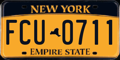 NY license plate FCU0711