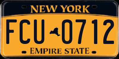 NY license plate FCU0712