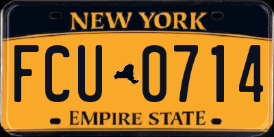 NY license plate FCU0714