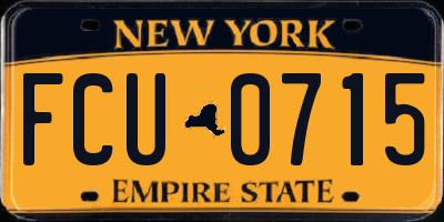 NY license plate FCU0715