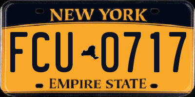NY license plate FCU0717