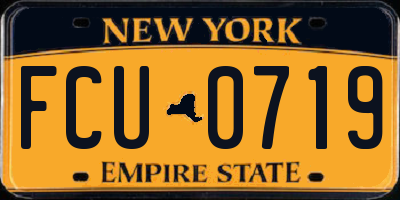NY license plate FCU0719