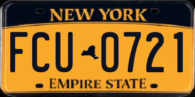 NY license plate FCU0721