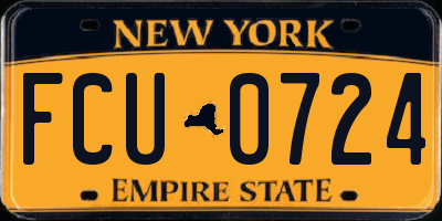 NY license plate FCU0724