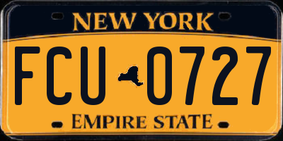 NY license plate FCU0727