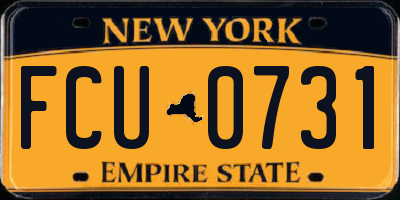 NY license plate FCU0731
