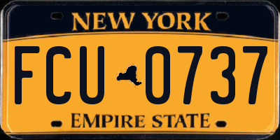 NY license plate FCU0737