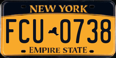 NY license plate FCU0738