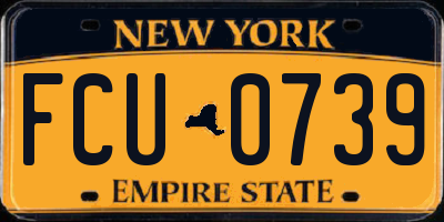NY license plate FCU0739