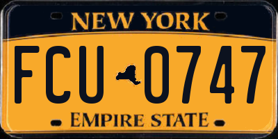 NY license plate FCU0747