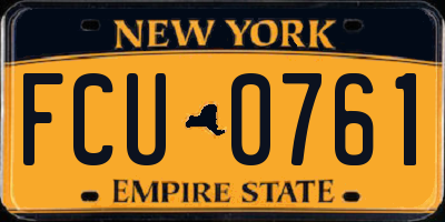 NY license plate FCU0761