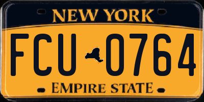 NY license plate FCU0764