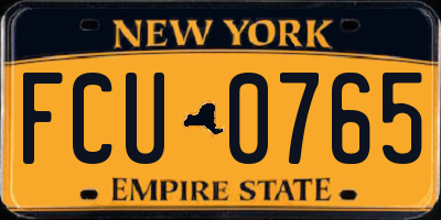 NY license plate FCU0765
