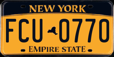 NY license plate FCU0770