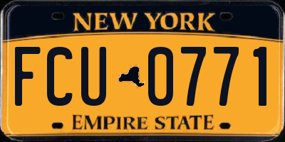 NY license plate FCU0771