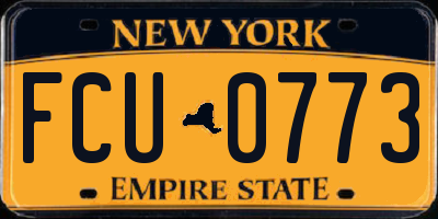 NY license plate FCU0773