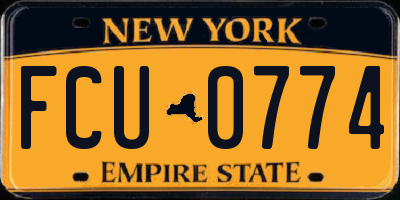 NY license plate FCU0774