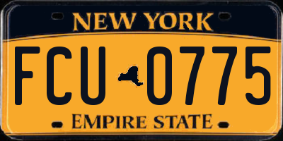 NY license plate FCU0775