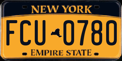 NY license plate FCU0780