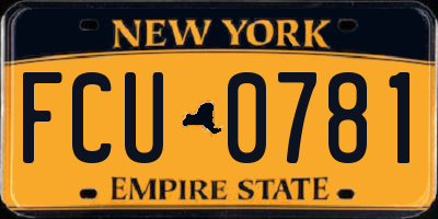 NY license plate FCU0781