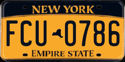 NY license plate FCU0786